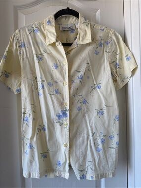 Casey & Max Men's Yellow Floral Short-Sleeve Button-Down Shirt